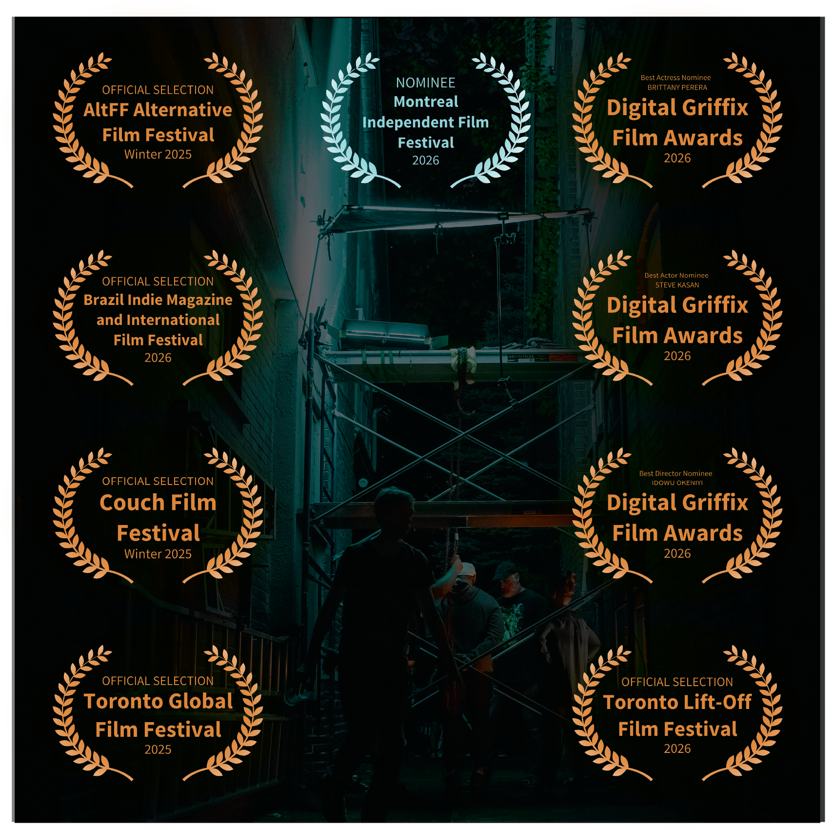 Eshana's Trial nominations — AltFF, Montreal Independent Film Festival, Digital Griffix Film Awards, Brazil Indie Magazine, Couch Film Festival, Toronto Global Film Festival, Toronto Lift-Off Film Festival